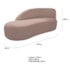 Kit Divã Luna 160cm Lado Esquerdo e 02 Poltronas Base de Ferro Dourado Linho Rose