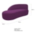 Kit Divã Luna 160cm Lado Esquerdo e 02 Poltronas Base de Ferro Dourado Suede Roxo