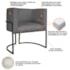 Kit Divã Luna 160cm Lado Esquerdo e 02 Poltronas Base de Ferro Preto Linho Cinza Escuro