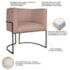 Kit Divã Luna 160cm Lado Esquerdo e 02 Poltronas Base de Ferro Preto Linho Rose