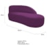 Kit Divã Luna 185cm Lado Direito e 01 Poltrona Base de Ferro Dourado Suede Roxo