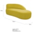 Kit Divã Luna 185cm Lado Direito e 02 Poltronas Base de Ferro Dourado Suede Amarelo