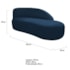 Kit Divã Luna 185cm Lado Direito e 02 Poltronas Base de Ferro Dourado Suede Azul Marinho