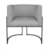 Kit Divã Luna 185cm Lado Direito e 02 Poltronas Base de Ferro Preto Bouclé Cinza