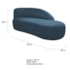 Kit Divã Luna 185cm Lado Direito e 02 Poltronas Base de Ferro Preto Linho Azul Royal