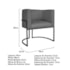 Kit Divã Luna 185cm Lado Direito e 02 Poltronas Base de Ferro Preto Linho Cinza Escuro