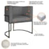 Kit Divã Luna 185cm Lado Direito e 02 Poltronas Base de Ferro Preto Linho Cinza Escuro