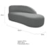 Kit Divã Luna 185cm Lado Direito e 02 Poltronas Base de Ferro Preto Suede Cinza