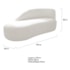 Kit Divã Luna 185cm Lado Esquerdo e 01 Poltrona Base de Ferro Dourado Bouclé Branco
