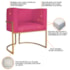 Kit Divã Luna 185cm Lado Esquerdo e 02 Poltronas Base de Ferro Dourado Suede Pink