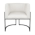 Kit Divã Luna 185cm Lado Esquerdo e 02 Poltronas Base de Ferro Preto Bouclé Branco