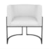 Kit Divã Luna 185cm Lado Esquerdo e 02 Poltronas Base de Ferro Preto Suede Branco