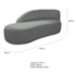 Kit Divã Luna 185cm Lado Esquerdo e 02 Poltronas Base de Ferro Preto Suede Cinza