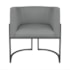 Kit Divã Luna 185cm Lado Esquerdo e 02 Poltronas Base de Ferro Preto Suede Cinza