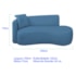 Kit Divã Recamier 150cm e Poltrona Luxo Suíça Lado Direito Linho Azul Royal