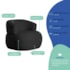 Kit Divã Recamier 150cm e Poltrona Luxo Suíça Lado Direito Linho Preto
