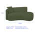 Kit Divã Recamier 150cm e Poltrona Luxo Suíça Lado Direito Linho Verde