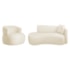 Kit Divã Recamier 150cm e Poltrona Luxo Suíça Lado Esquerdo Bouclé Bege