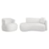 Kit Divã Recamier 150cm e Poltrona Luxo Suíça Lado Esquerdo Bouclé Branco