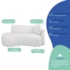 Kit Divã Recamier 150cm e Poltrona Luxo Suíça Lado Esquerdo Bouclé Branco