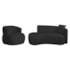Kit Divã Recamier 150cm e Poltrona Luxo Suíça Lado Esquerdo Bouclé Preto