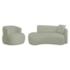 Kit Divã Recamier 150cm e Poltrona Luxo Suíça Lado Esquerdo Bouclé Verde Oliva