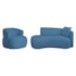 Kit Divã Recamier 150cm e Poltrona Luxo Suíça Lado Esquerdo Linho Azul Royal