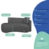 Kit Divã Recamier 150cm e Poltrona Luxo Suíça Lado Esquerdo Linho Cinza Escuro