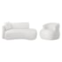 Kit Divã Recamier 180cm e Poltrona Luxo Suíça Lado Direito Bouclé Branco