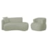 Kit Divã Recamier 180cm e Poltrona Luxo Suíça Lado Direito Bouclé Verde Oliva