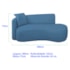 Kit Divã Recamier 180cm e Poltrona Luxo Suíça Lado Direito Linho Azul Royal