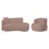 Kit Divã Recamier 180cm e Poltrona Luxo Suíça Lado Direito Linho Rose