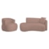 Kit Divã Recamier 180cm e Poltrona Luxo Suíça Lado Esquerdo Linho Rose
