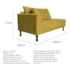 Kit Diva Recamier Azura 140cm Lado Direito e 02 Poltronas Classic Suede Amarelo - Amarena Móveis