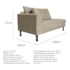 Kit Diva Recamier Azura 140cm Lado Direito e 02 Poltronas Classic Suede Bege - Amarena Móveis