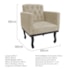 Kit Diva Recamier Azura 140cm Lado Direito e 02 Poltronas Classic Suede Bege - Amarena Móveis