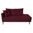 Kit Diva Recamier Azura 140cm Lado Direito e 02 Poltronas Classic Suede Bordô - Amarena Móveis
