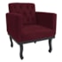 Kit Diva Recamier Azura 140cm Lado Direito e 02 Poltronas Classic Suede Bordô - Amarena Móveis