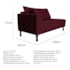Kit Diva Recamier Azura 140cm Lado Direito e 02 Poltronas Classic Suede Bordô - Amarena Móveis