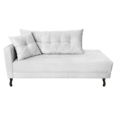 Kit Diva Recamier Azura 140cm Lado Direito e 02 Poltronas Classic Suede Branco - Amarena Móveis