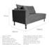 Kit Diva Recamier Azura 140cm Lado Direito e 02 Poltronas Classic Suede Cinza - Amarena Móveis