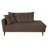 Kit Diva Recamier Azura 140cm Lado Direito e 02 Poltronas Classic Suede Marrom - Amarena Móveis