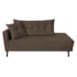 Kit Diva Recamier Azura 140cm Lado Direito e 02 Poltronas Classic Suede Marrom - Amarena Móveis