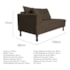 Kit Diva Recamier Azura 140cm Lado Direito e 02 Poltronas Classic Suede Marrom - Amarena Móveis