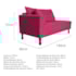 Kit Diva Recamier Azura 140cm Lado Direito e 02 Poltronas Classic Suede Pink - Amarena Móveis
