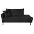 Kit Diva Recamier Azura 140cm Lado Direito e 02 Poltronas Classic Suede Preto - Amarena Móveis