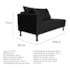 Kit Diva Recamier Azura 140cm Lado Direito e 02 Poltronas Classic Suede Preto - Amarena Móveis