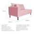 Kit Diva Recamier Azura 140cm Lado Direito e 02 Poltronas Classic Suede Rosa Bebê - Amarena Móveis