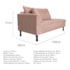 Kit Diva Recamier Azura 140cm Lado Direito e 02 Poltronas Classic Suede Rosê - Amarena Móveis