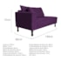 Kit Diva Recamier Azura 140cm Lado Direito e 02 Poltronas Classic Suede Roxo - Amarena Móveis